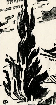 Bauhaus, Werner Drewes, Holzschnitt, 1921, nicht katalogisierter Probedruck