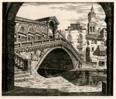 Rialto Bridge, John Taylor Arms, etching, 1930, American Artist
