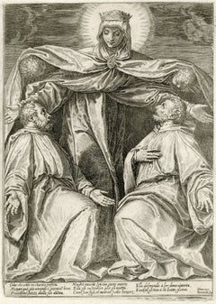 Alter Meister, Agostino Carracci, Madonna, Kupferstich. 1582