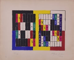 Alfred Jansen, „Non Objective“, „Gnomen“, Lithografie, 1960, Pratt Graphic Art Center