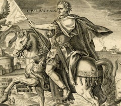 Julius Caesar, Four Illustrious Rulers of Antiquity, Old Master, engraving