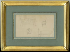 Stanford White, drawing, Davis Galleries, 1963 soafe, chair