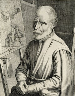 Old Master, 1610, engraving, Hendrick Hondius I, Painter Pieter Aetsen, Dutch