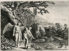 Old Master, etching, Jan van de Velde II (1593-1641), Tobias and the Fish