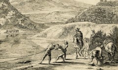 Old Master, Tiber River, Roma, Fishermen, Jan Both (active 1643-1652)