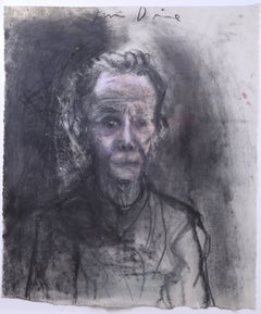 Jim Dine, Joel Grey, « Double Portrait », fusain, années 1970-1980, les deux signés et dédicacés