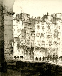 John Taylor Arms, Ponte Vecchio, Florence, etching, south bank of the Arno River