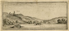 Danube River, Austria, Marsbach Castle, Wencelaus Hollar, etching