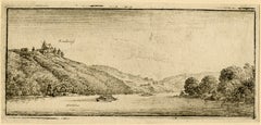 Danube River, Austria, Randerigl Castle, Wencelaus Hollar, etching