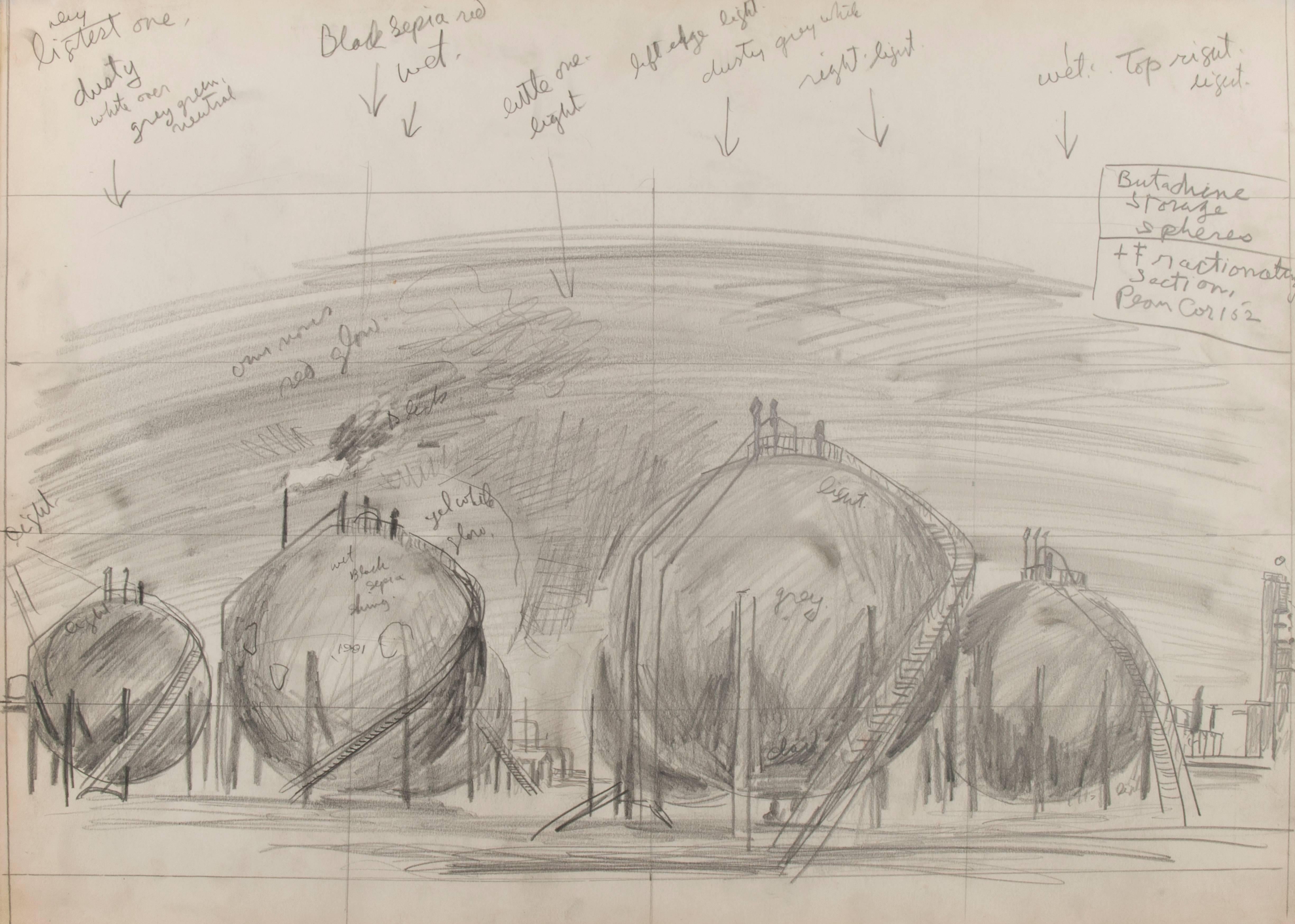Adolf Arthur Dehn Landscape Art - Standard Oil Study