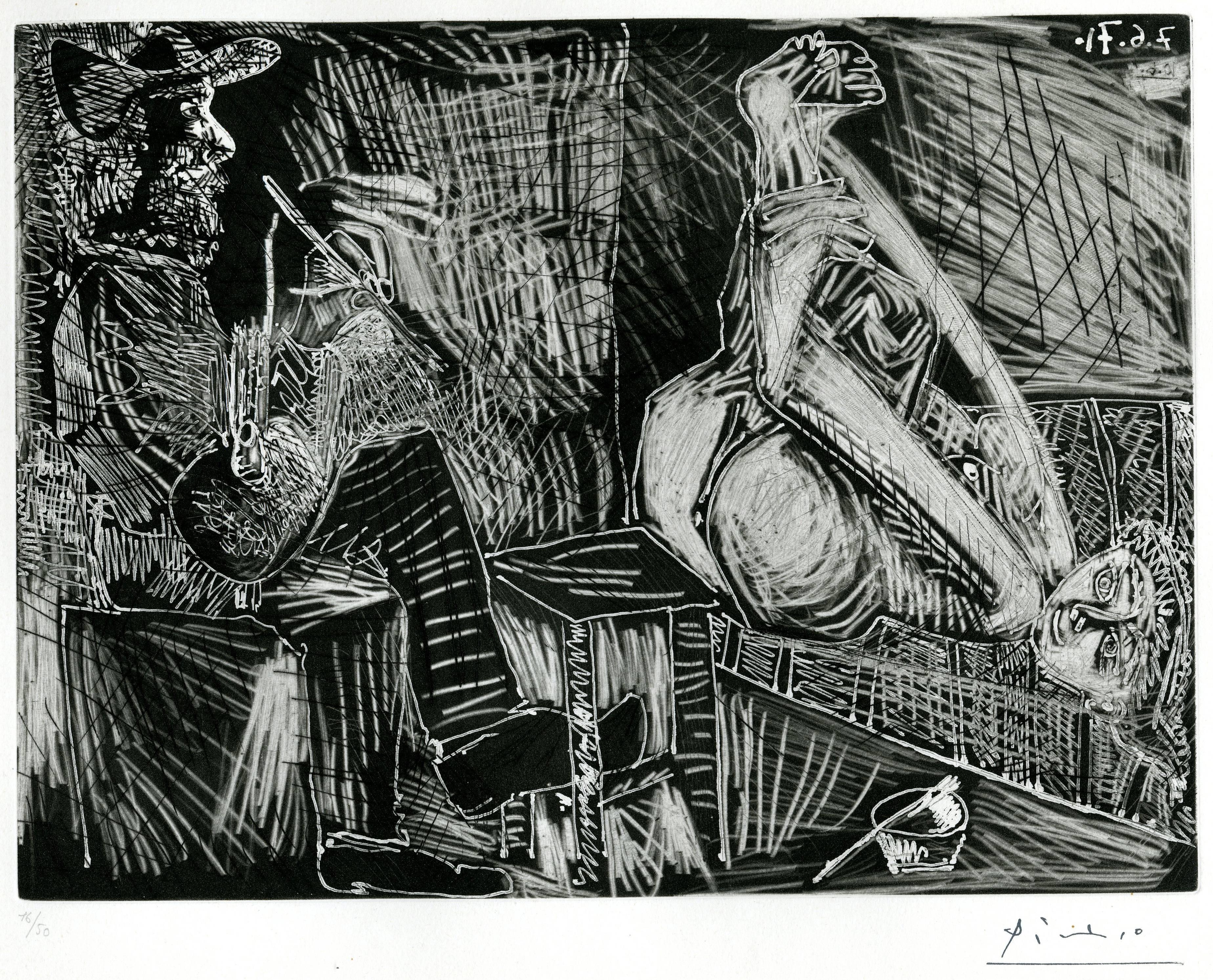 Pablo Picasso Abstract Print - Peintre au sabot et un chausson avec sa toile