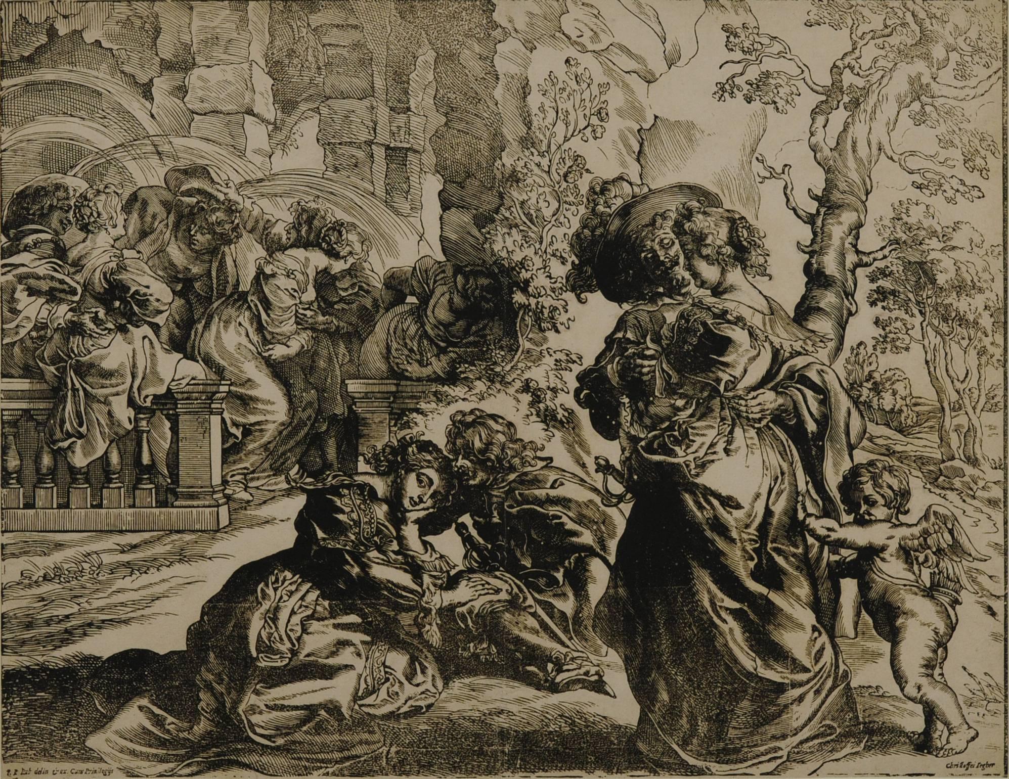 The Garden of Love (d'après Peter Paul Rubens [1577-1640]) - Marron Figurative Print par Christoffel Jegher