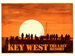 Key West, Florida: The Last Resort — Vintage Travel Poster (1976)  linen-backed