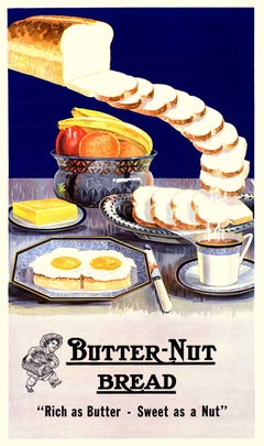 Original Butter-Nut Bread Vintage Food Poster — 1920s Art Deco Advertising Print