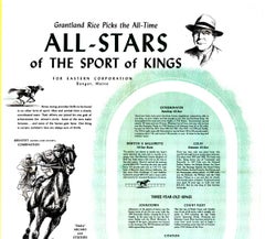 "All-Stars of the Sport of Kings" — Grantland Rice Vintage 1952 Racing Poster