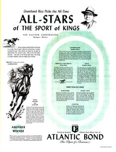 „All-Stars des Königssports“ – Grantland Rice: Retro-Rennsportplakat von 1952