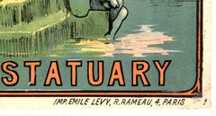 „John’s Fairy Fountains and Living Statuary“ um 1900 – Theaterplakat auf Leinen aufgezogen