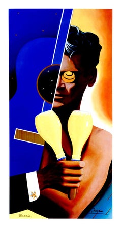 Razzia Orangina Man 1992 Hand-Signed Vertical Lithograph Original Poster Mint