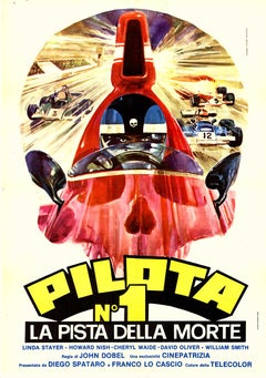 „Pilota N°1 La Pista della Morte (Mahha '78)“ Vintage-Poster – Original auf Leinen