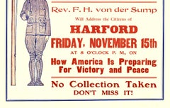 1918 Victory Mass Meeting Harford, PA Vintage Poster – Original WWI United WW1