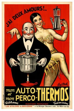 Original Thermos Authentic 1946 Paul Mohr "J'ai Deux Amours - Auto-Thermos"