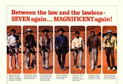 Authentic 1966 Return of the Seven Yul Brynner Vintage Poster  Linen-backed