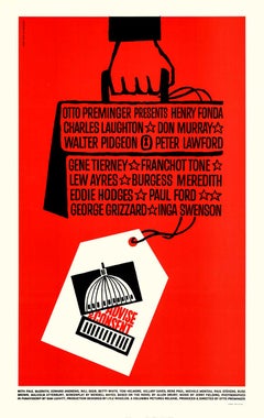 Advise & Consent (1962) Saul Bass artwork Linen-backed Movie Poster Grade A-