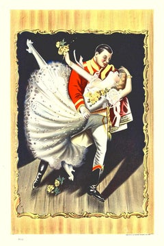 Vintage Stafford & Co., um 1930 – Art-Déco-Gesellschaftstanz – Tänzer auf Leinenunterlage