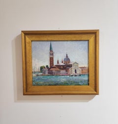 San Giorgio Maggiore,  Impressionism , Landscape, Framed, Plein Aire, Italy