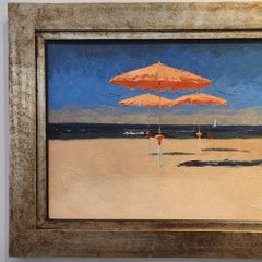Bagno Salute Italian Beach – Panneau de 16" x 24", encadré, 22" x 30" – Parasols