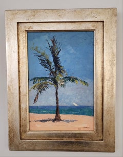 „The Palm Tree“ – Frenchman’s Beach, Jamaika – 16" x 13", gerahmt – Seabreeze