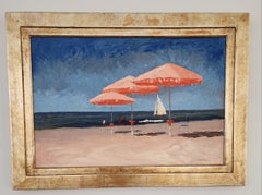 Bagno Salute – Italienische Strandküste, 16" x 24" (gerahmt: 22" x 30") Sonnenschirme