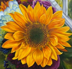Radiant Sunflower Oil/ Canvas 36" x 36" Sunflowers symbolize loyalty, adoration