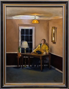 Doll House Coffee Realism Oil Miniature Interior Scene Framed Painted from Life