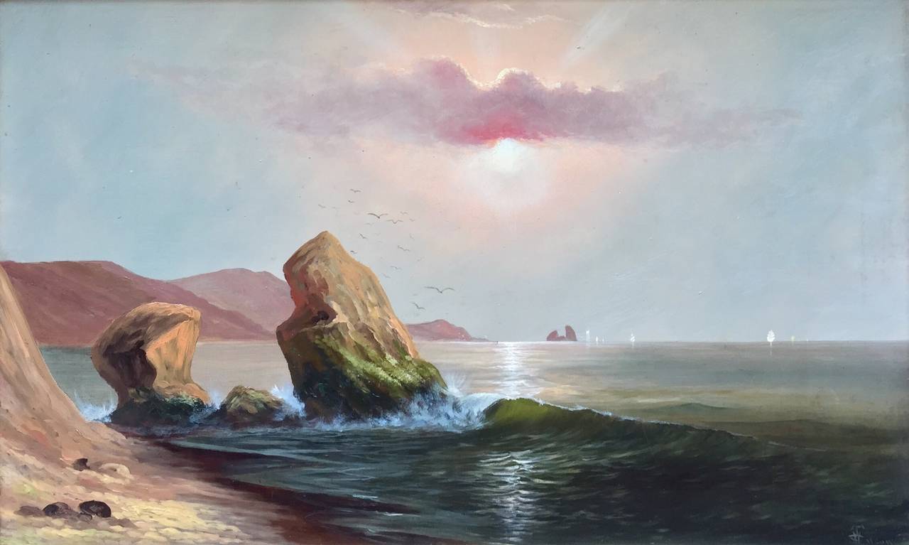 Landscape Painting Charles Theller Wilson - "Le coucher de soleil de Californie"