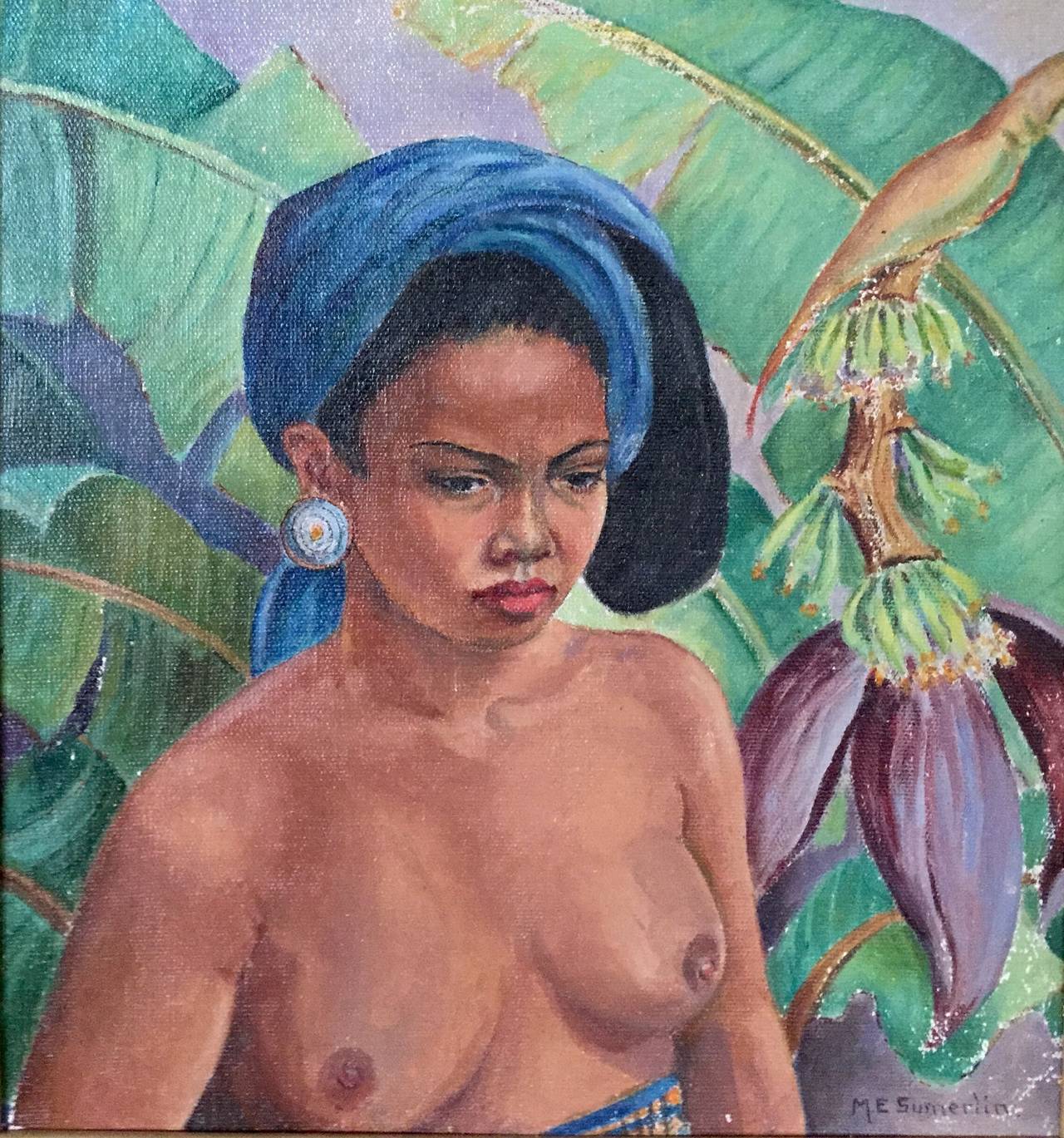 Mabel Ernestine Journeay Sumerlin Figurative Painting - "Balinese Girl"