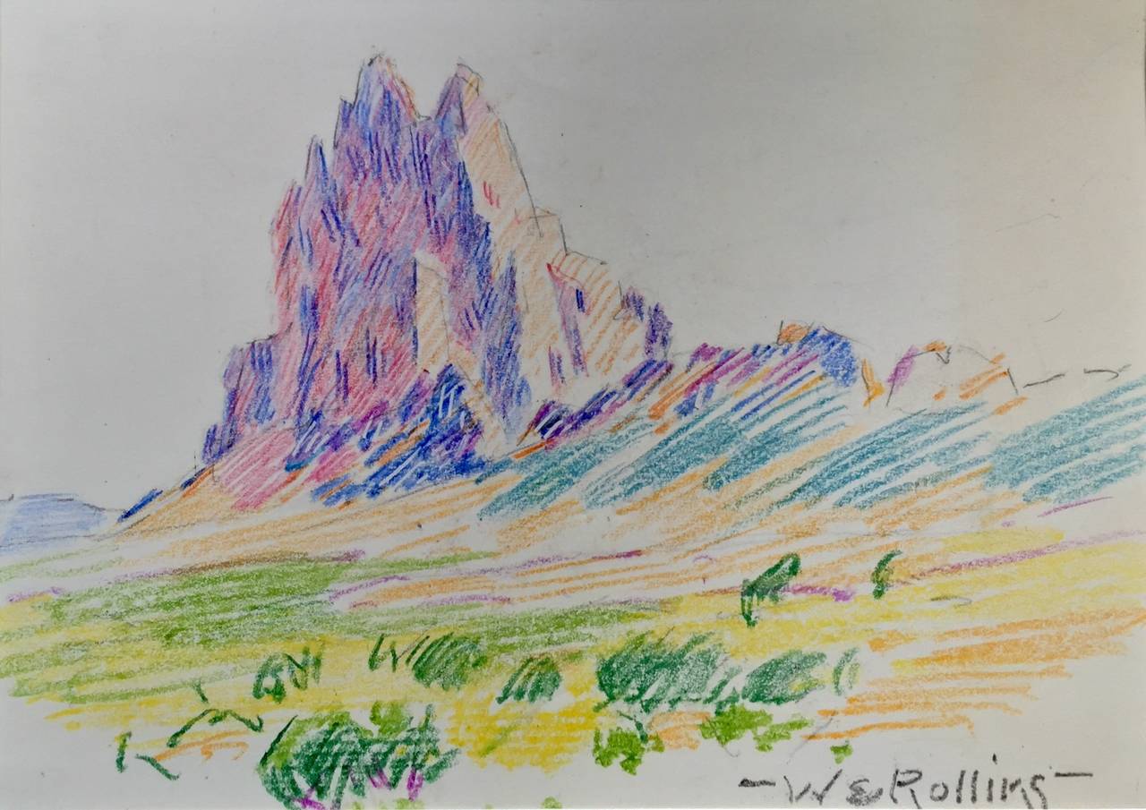 Warren E. Rollins Landscape Art - "Shiprock, New Mexico"