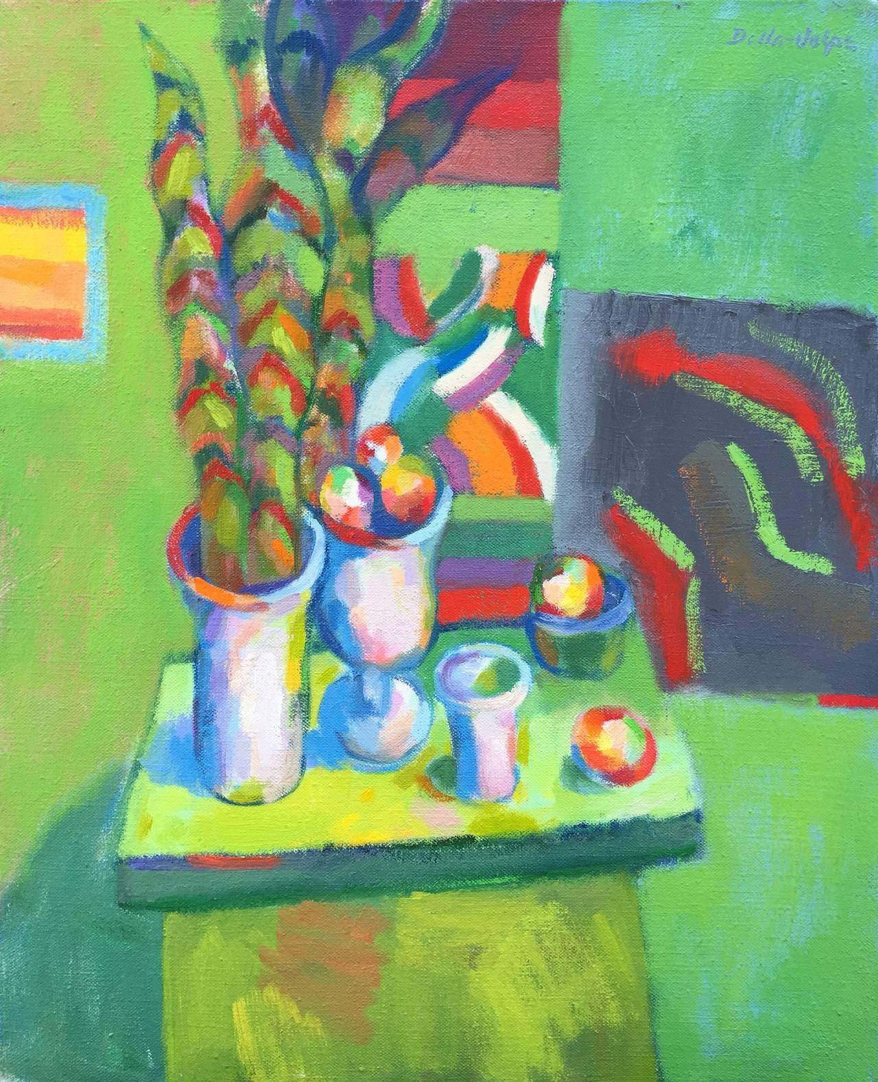 Ralph Eugene Della-Volpe Still-Life Painting - "Snake Plant Still Life"