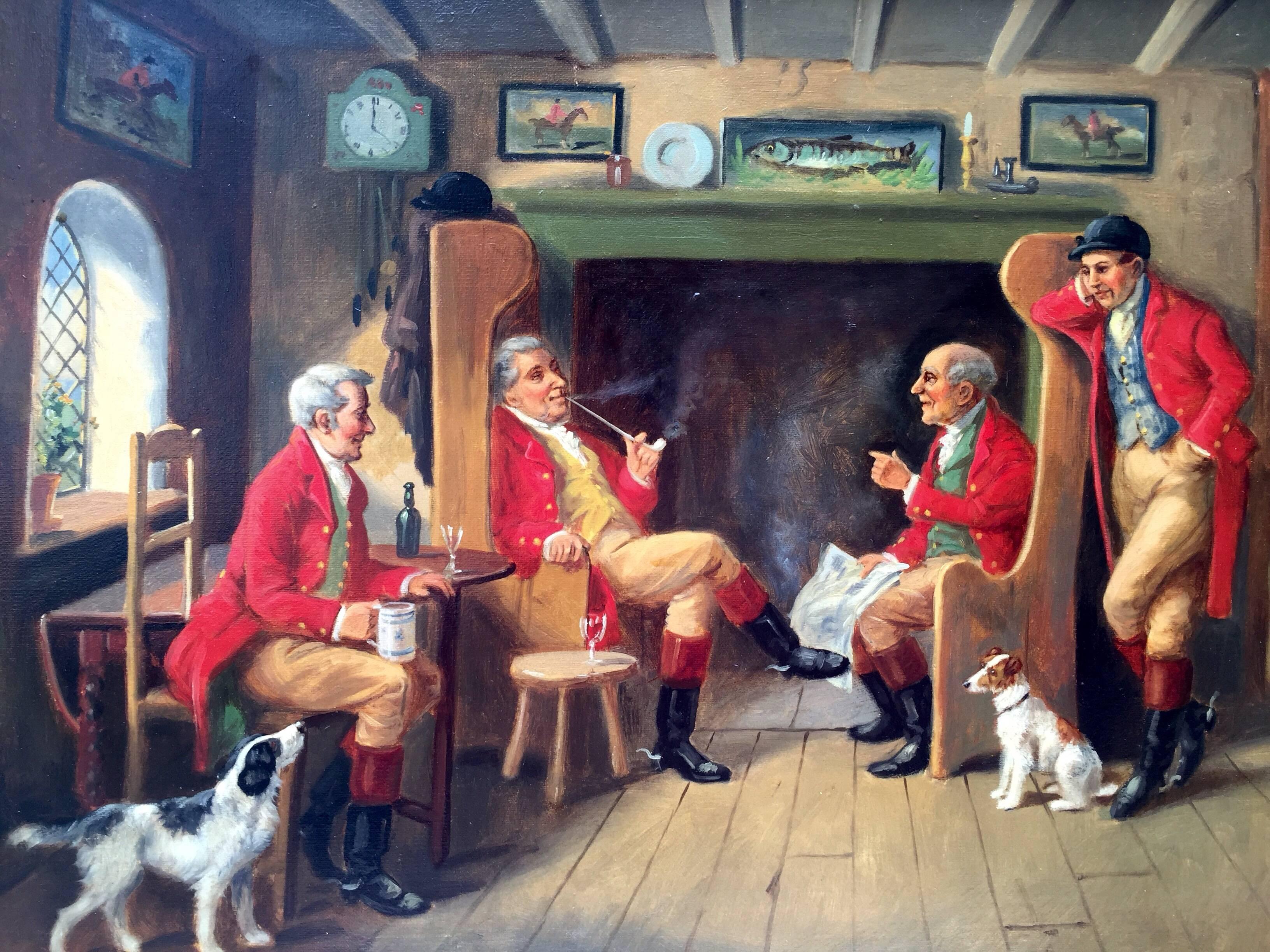 Alexander Austen Figurative Painting - "Sporting Chat"