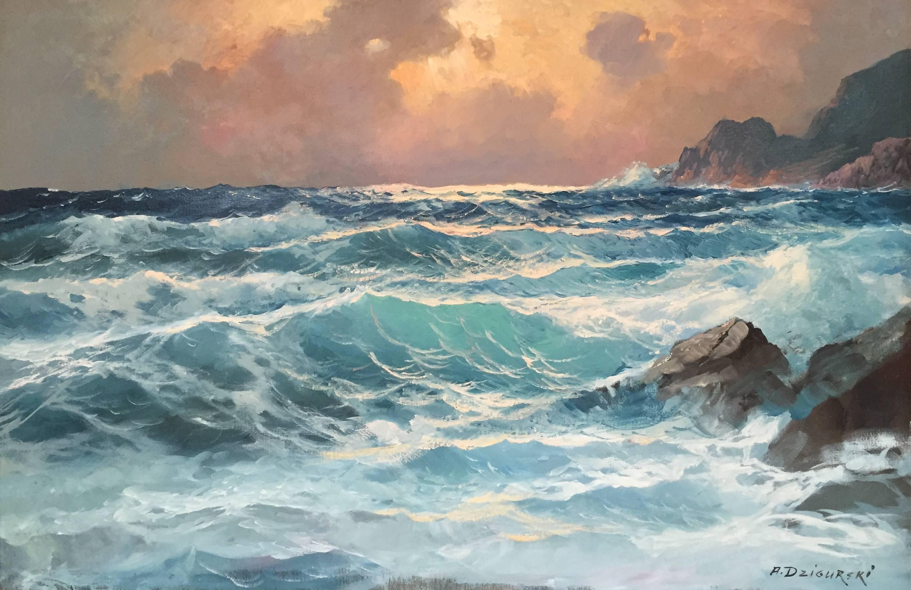 Alexander Dzigurski Landscape Painting - "Enchanted Evening"
