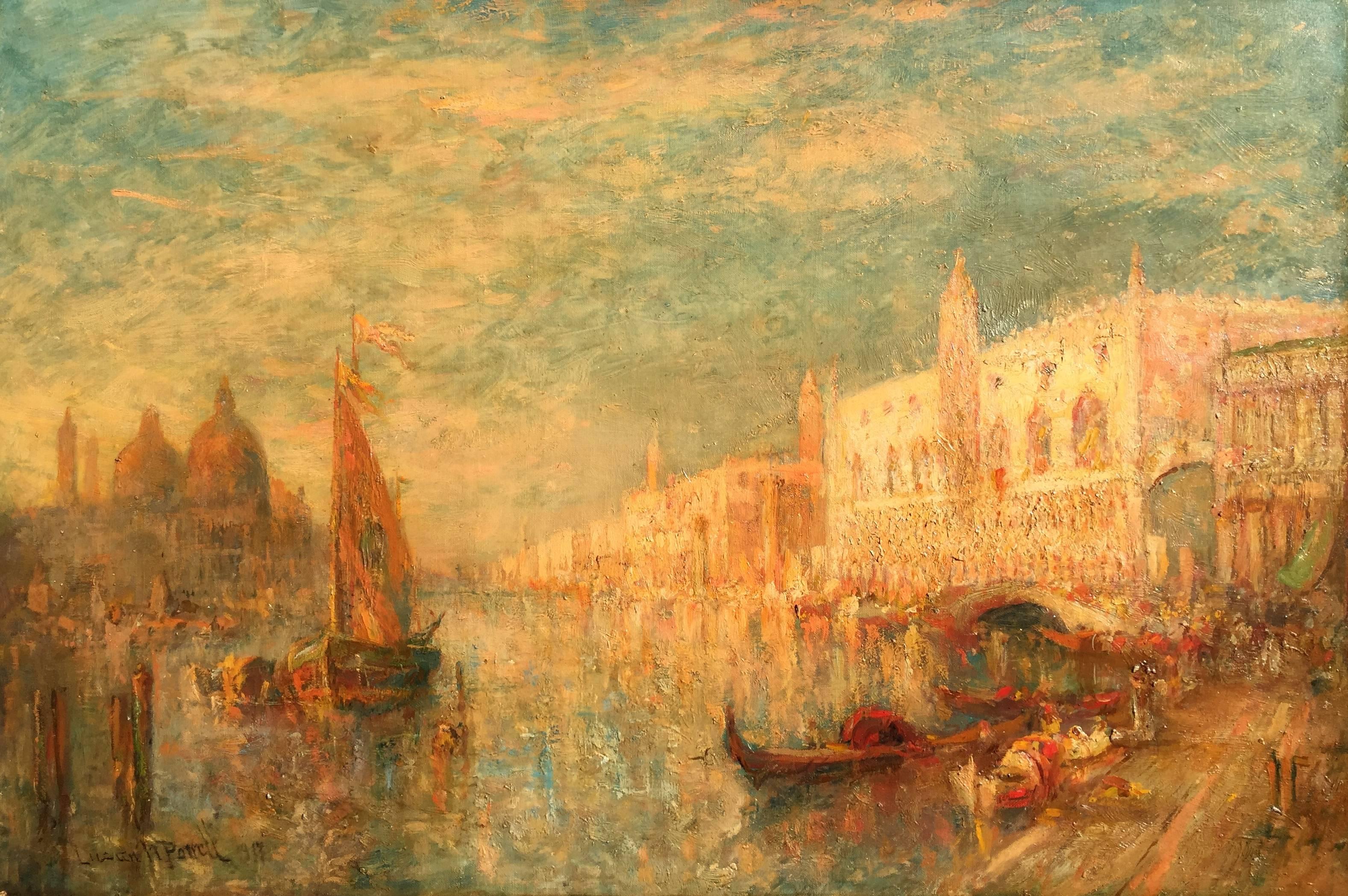 Lucien Whiting Powell Landscape Painting - "Grand Canal, Venice"
