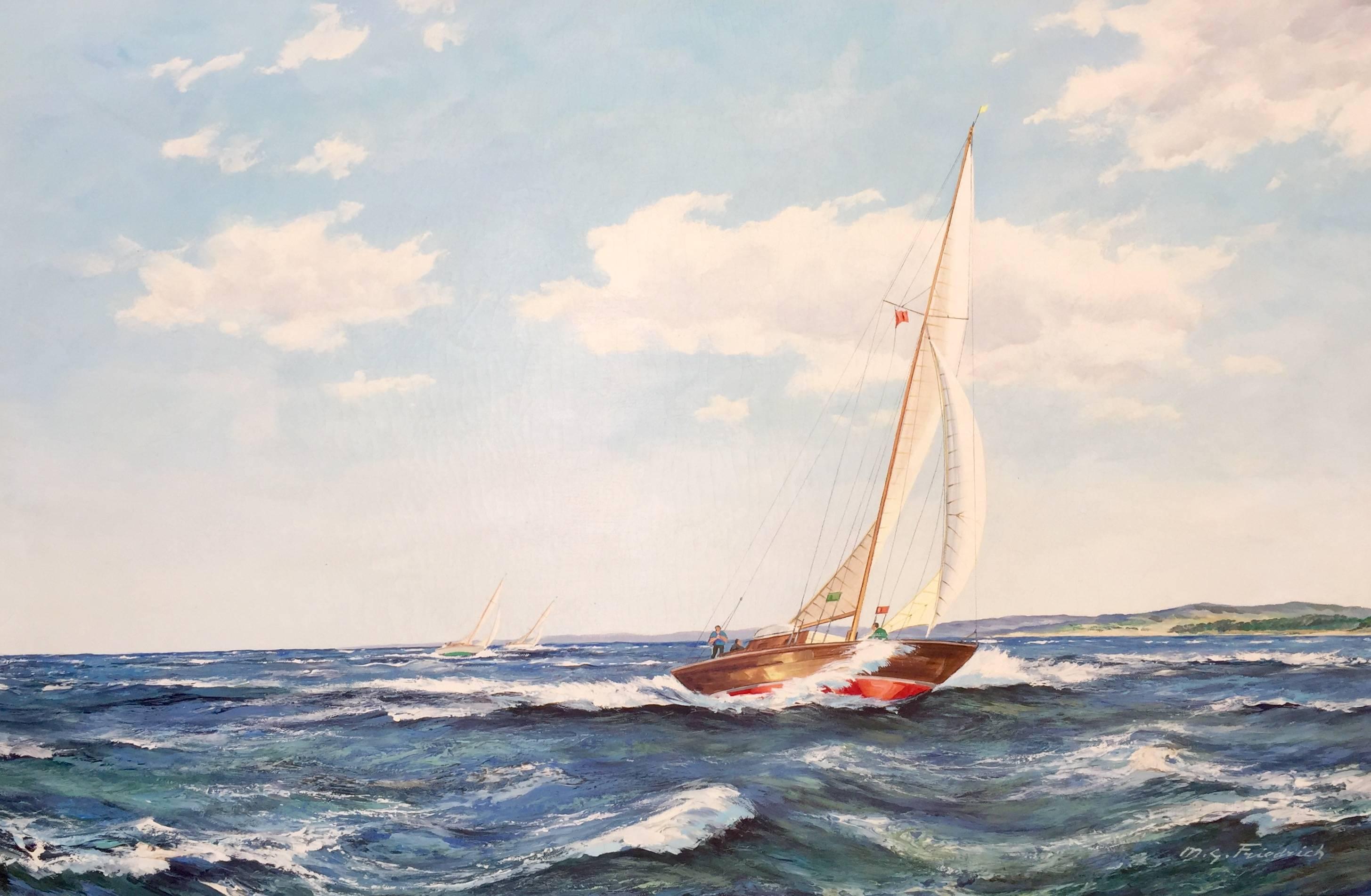 M.G. Friedrich Landscape Painting - "Sailing"