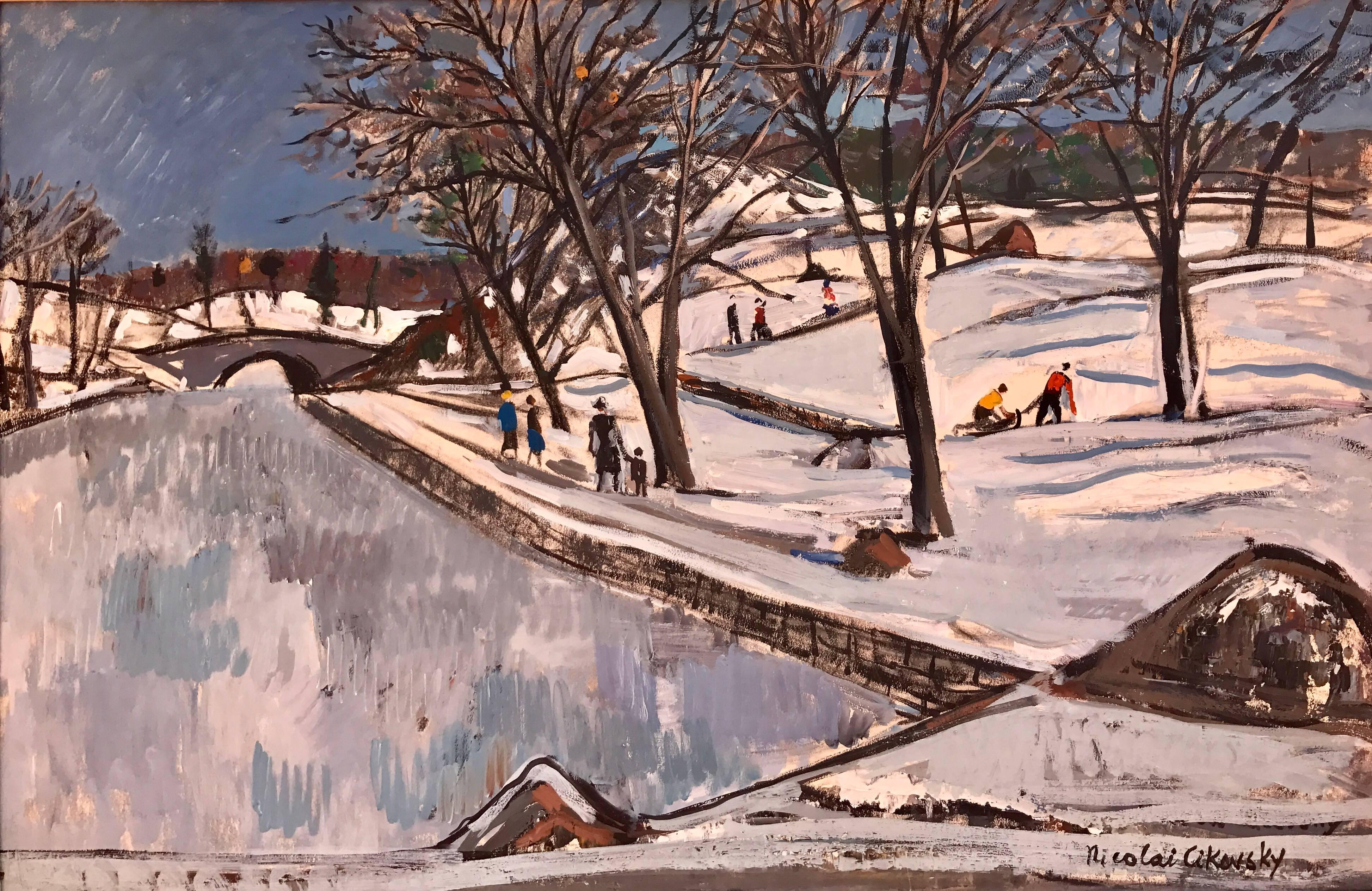Nicolai Cikovsky Landscape Painting - "Winter"