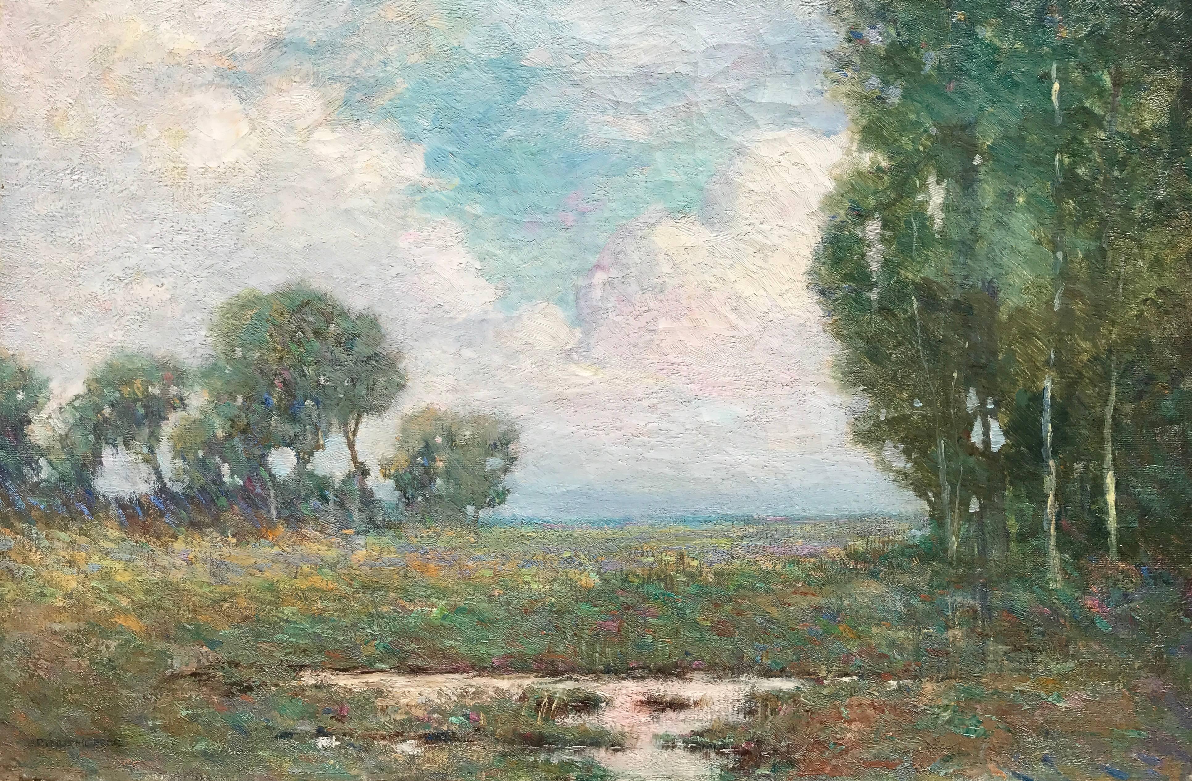 Arthur Hoeber Landscape Painting - "Pond View"