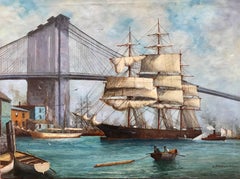 Vintage "Tall Ship, Brooklyn Bridge"