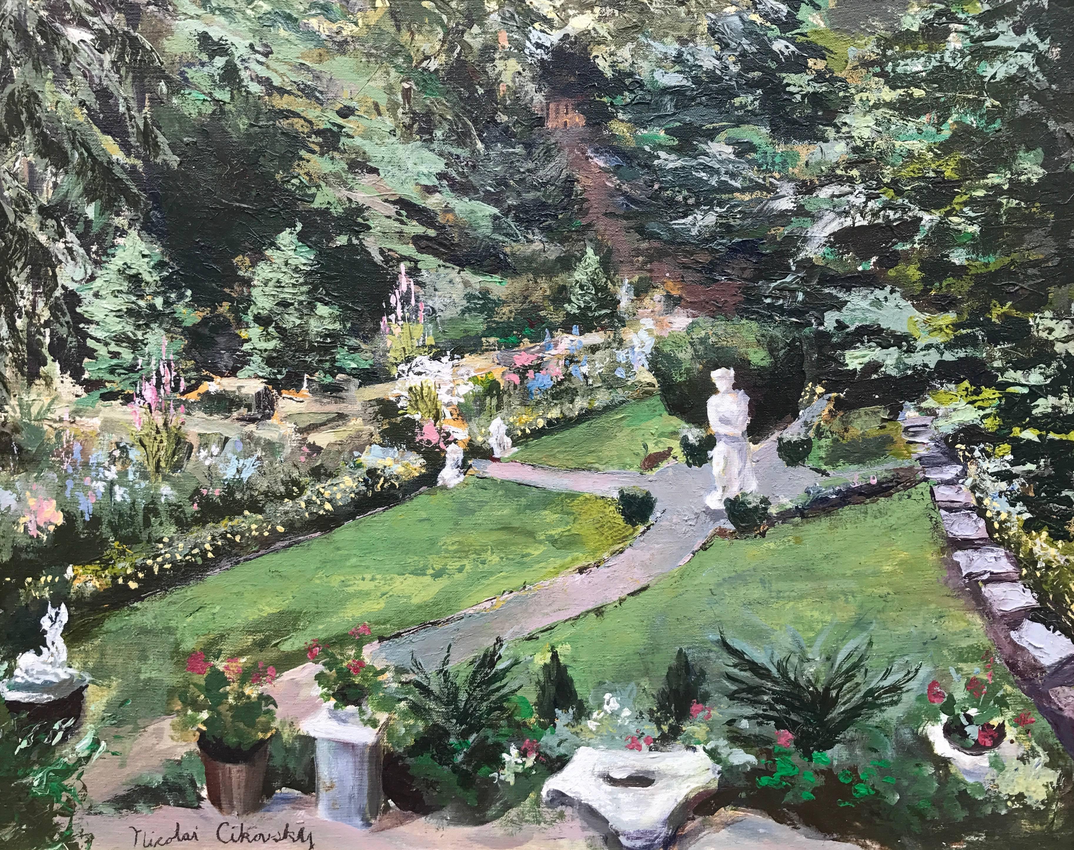 Nicolai Cikovsky Landscape Painting - "Garden Splendor"