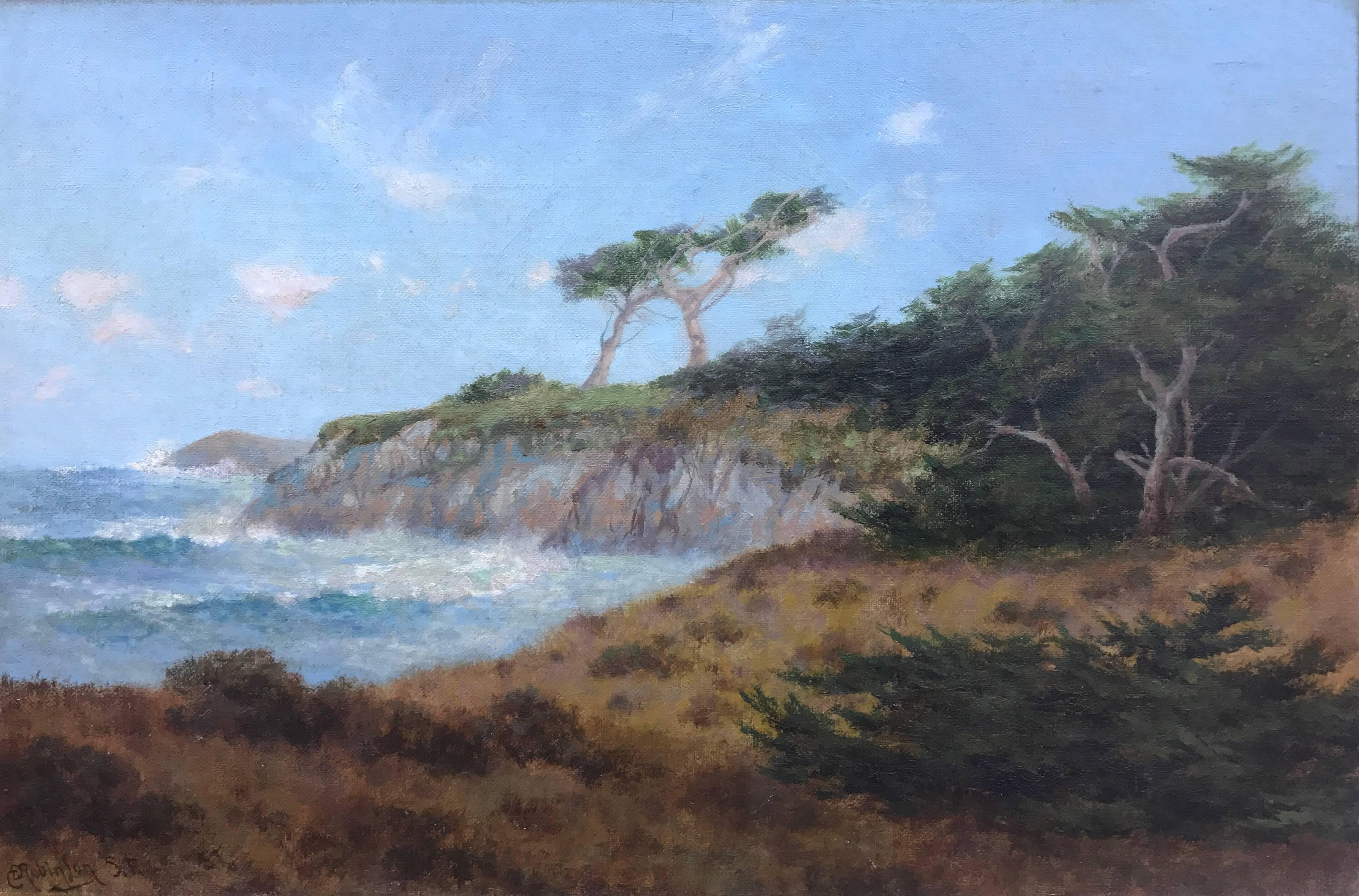 Charles Dorman Robinson Landscape Painting - "Twin Cypress"