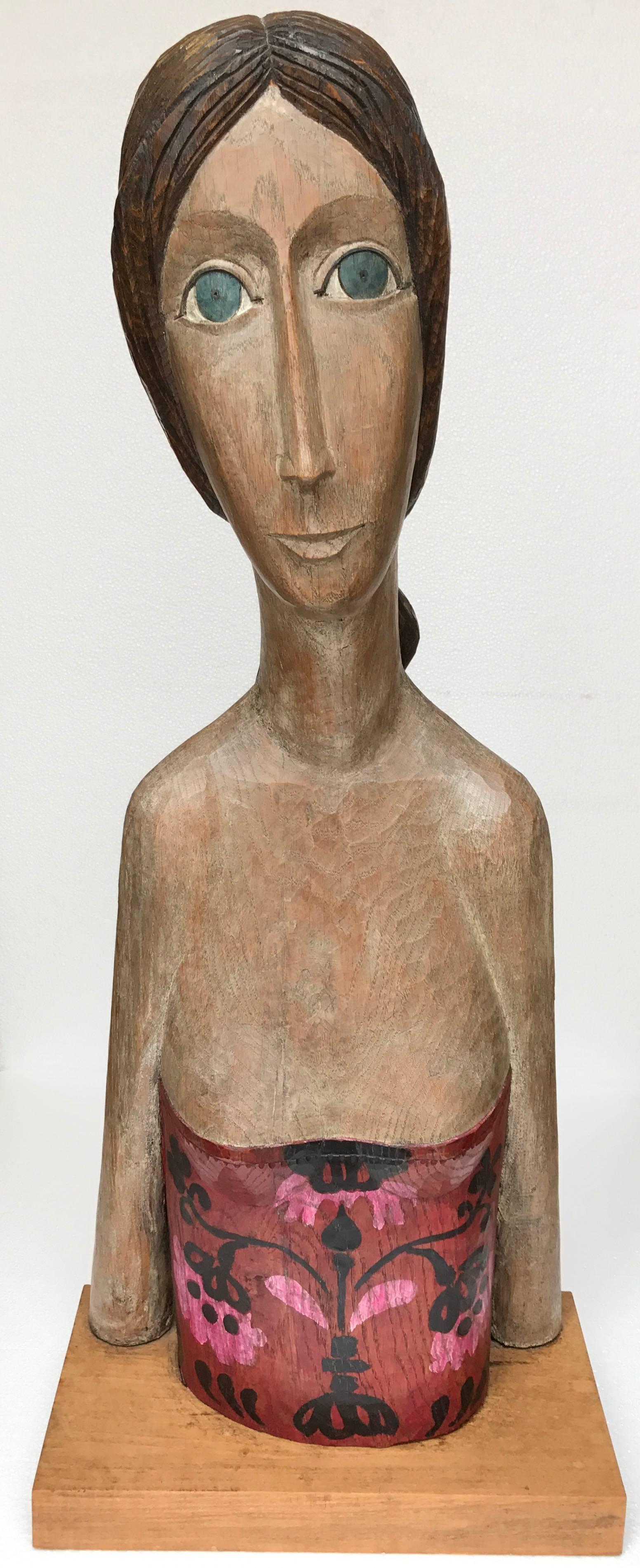 François Brochet Figurative Sculpture - "Buste d'une Reine"