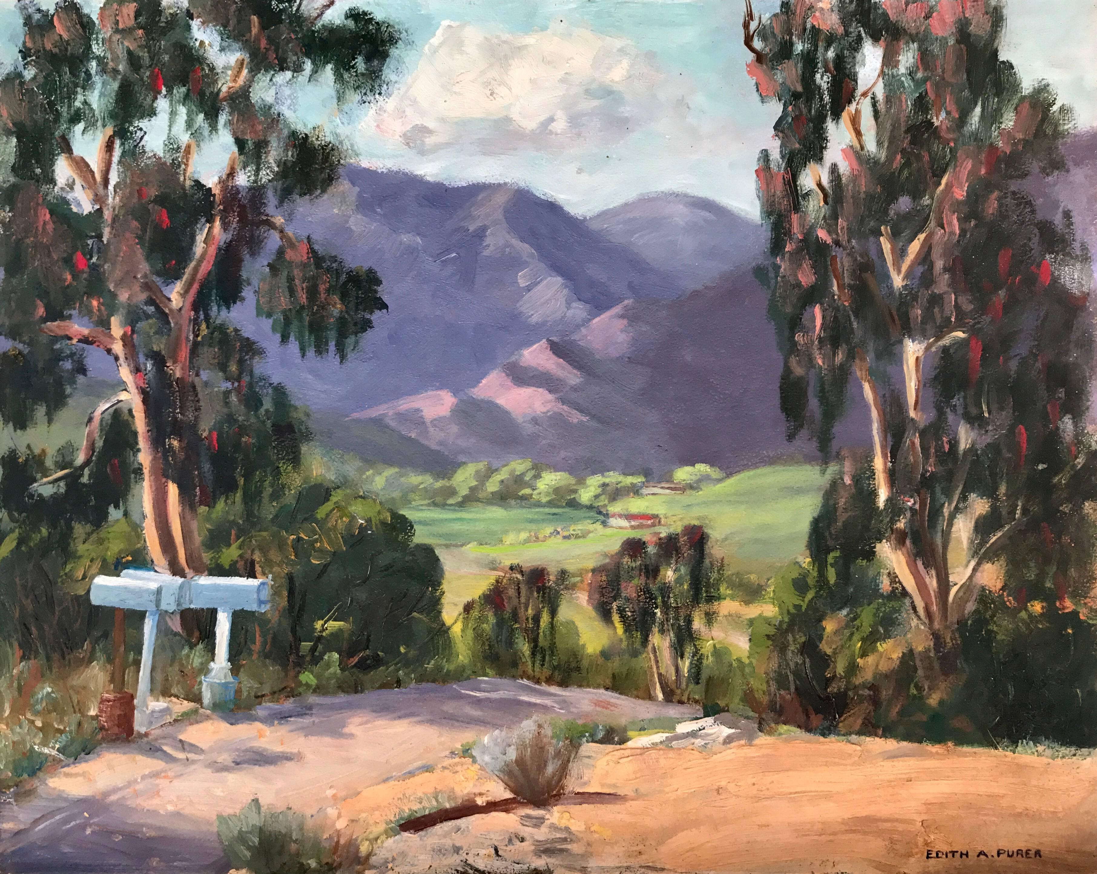 Edith Abigail Purer Landscape Painting - "Route One, Escondido"