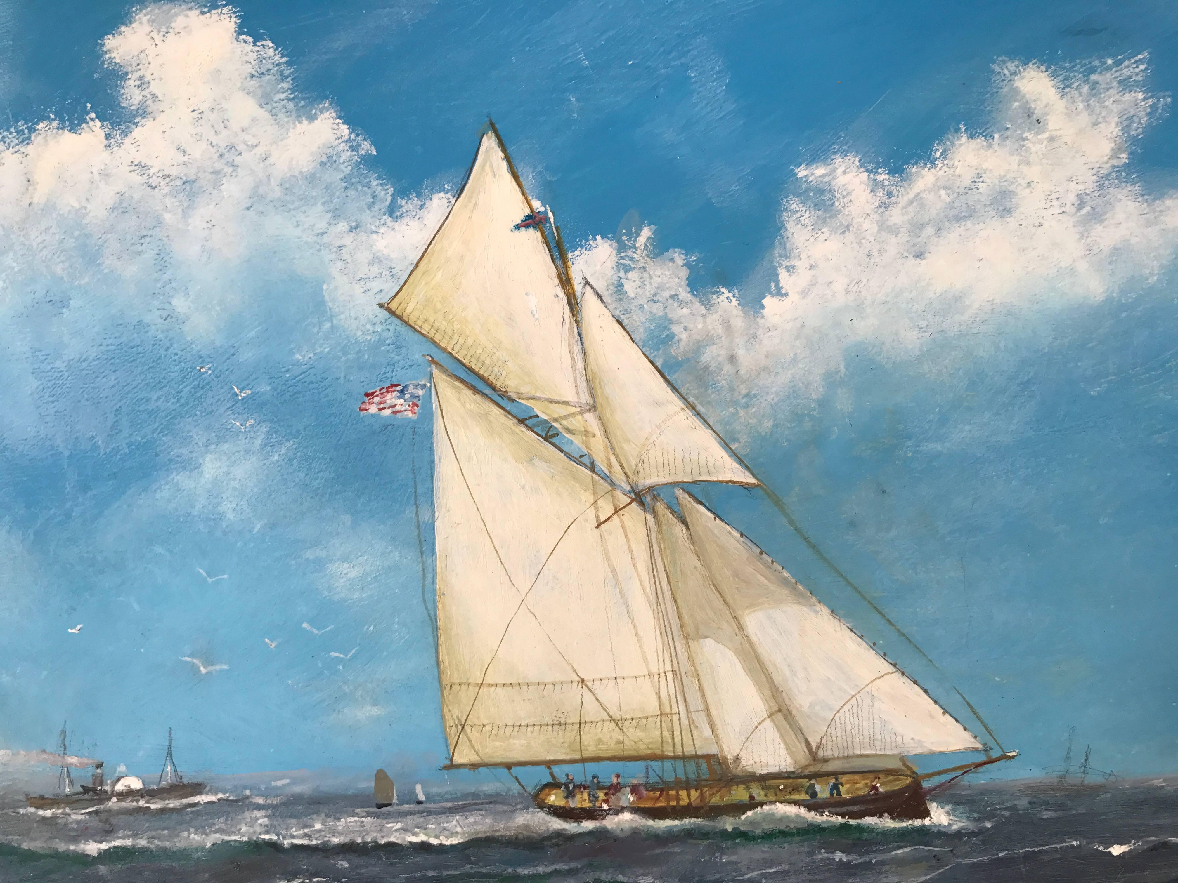 „American Cup Race 1885“ – Painting von Frederick Tordoff